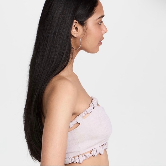 NEW GANNI PURPLE STRAPLESS CROP TOP - Picture 5 of 11